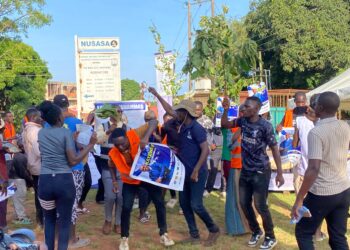 Katende Supporters at one of his campaign rallies last month