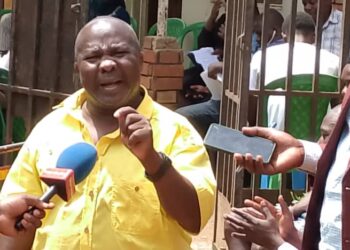 Mr. Karunga Bosco addressing the media shortly after being announced as the duly elected LC 1 Chairperson