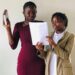 Nansubuga Jamira while taking oath