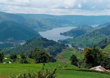 Muhabura mountain and the hill ranges in Kisoro District