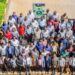 Academic staff pose for a group photo outside Mpanga library shortly after the training // Japheth Godwin Walakira