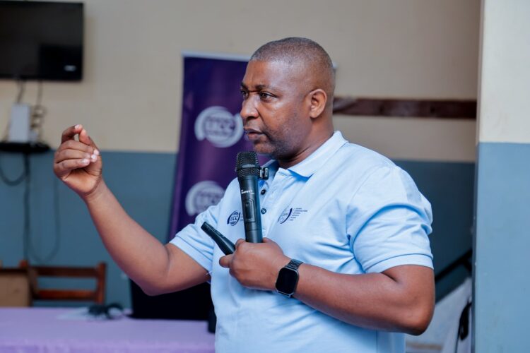Mr. Joseph Lwevuze, Digital Pedagogy expert during ICT training for teachers at Northroad Primary School in Mbale District.