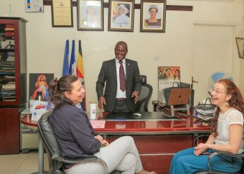 VC, Prof. Jude Lubega engaging his counterparts from TUD