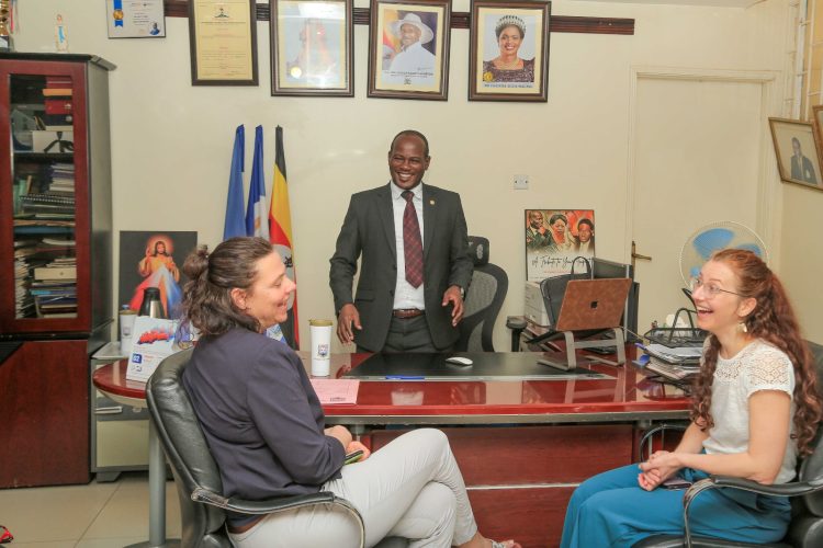 VC, Prof. Jude Lubega engaging his counterparts from TUD