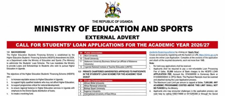 Government Opens up 2026/27 Students’ Loan Application Window
